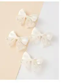 4pcs Pearl Bow Hair Accessories, 14+ Elegant Minimalist Bow Hair Clips, Versatile For Dress