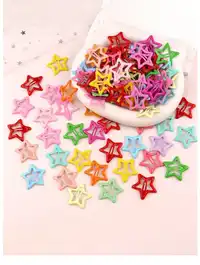 20pcs/Pack Colorful Star Shape Hair Clips, Cute Hair Accessories For Baby & Kids