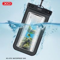 XO KT01 Cell Phone PVC Waterproof Pouch with Lanyard Black Carousel 1