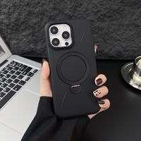 iPhone 16 Black Magsafe Premium Silicon Case With Stand