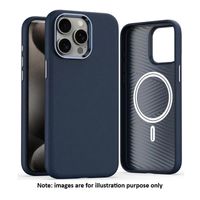 iPhone 16 Pro Blue PU Leather Back Case With Magsafe