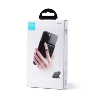 Joyroom Power Bank Magnetic Wireless 20W with Ring Holder 10000mAh-Black With Type.C to Type.C 60W 0.25m Cable JR-W050