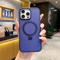 iPhone 14 Pro Max Blue Magsafe Frosted Clear Case with Stand