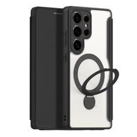 Samsung S25 Ultra Black Dux Skin X Pro Folio Magnetic Case with 360?? Ring Stand