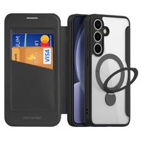 Samsung S25 Plus Black Dux Skin X Pro Folio Magnetic Case with 360?? Ring Stand