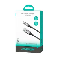 Joyroom USB-A to Type-C 2m-Black (Braided) 3A Fast Charging Data Cable S-A28