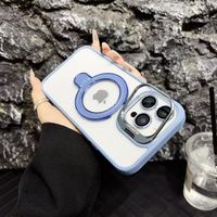 iPhone 14 Plus / 15 Plus Blue Magsafe Support Case with Camera Lens Protector & Dual Stand