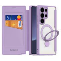 Samsung S25 Ultra Purple Dux Skin X Pro Folio Magnetic Case with 360?? Ring Stand