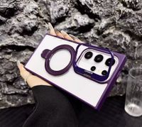 Samsung S25 Plus Dark Purple Magsafe Support Case with Camera Lens Protector & Dual Stand