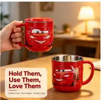 Disney Lightning Stainless Steel Inner Liner With Handle And Lid Beverage Coffee Cup Carousel 5