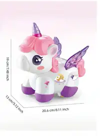 Electric Stunt Spinning Unicorn Toy, Rechargeable With Music & Lights, Cartoon Animal Shaped Toy For Girls Carousel 8