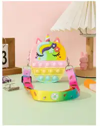 1pc Silicone Unicorn Bangs Shape Adjustable Crossbody Bag, Suitable For Outings Carousel 5