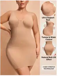 Plus Size Skin Color Sleeveless Seamless Bodycon Dress