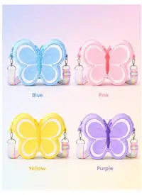 XD New Butterfly-Shaped Silicone Zipper Pouch For Kids, Suitable For Outdoor Us Carousel 2