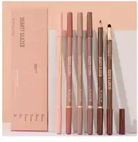 beauty glazed Dual-Ended Lip Liner Pencil, Cream Matte Lip Liner Pencil And Blending Brush Carousel 7