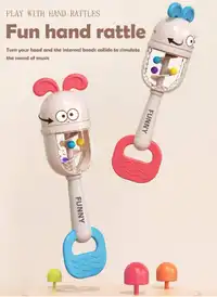 1pc Baby Rattle Toy, Soft Silicone Ears, Auditory Tracking Training Toy To Improve Grip And Motor Skills Carousel 6