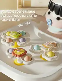3pcs Suction Cup Rotating Toys, Baby And Toddler Sensory Fidget Toys Carousel 5