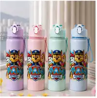 1pc Paw Patrol 800ml/27oz Leak-Proof Flip Top Water Bottle Carousel 1