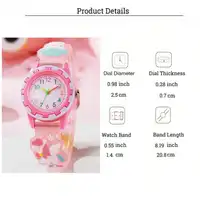 Children's Astronaut Pattern Macaron Color Series Kids Watch, Colorful Plastic Strap Boys Girls Student Watch Carousel 3