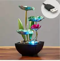 1pc 3-Tier Desktop Waterfall Fountain, Relaxing Sound For Office & Bedroom Decor Carousel 5