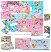 Decoration 36pcs/Set Kids Watercolor Painting Set Including Illustration Book, Crayons And Coloring Pens Set With Drawing Book Carousel 9