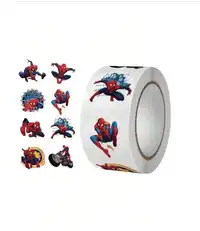 500pcs/Set Classic Roll Round Stickers, Superhero Self-Adhesive Sealing Labels Carousel 1