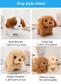 1pc Electric Walking & Barking Plush Toy Dog, Realistic Fur Electronic Pet Dog Toy For Children Carousel 6