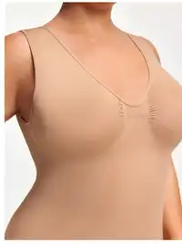 Plus Size Skin Color Sleeveless Seamless Bodycon Dress Carousel 5