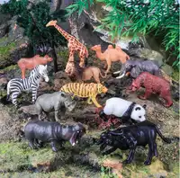 12pcs Wild Animal Models, Including Tiger, Lion, Brown Bear And Elephant, Suitable As Educational Gifts Carousel 3