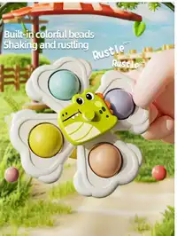 3pcs Suction Cup Rotating Toys, Baby And Toddler Sensory Fidget Toys Carousel 4