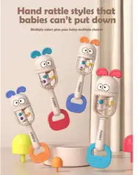 1pc Baby Rattle Toy, Soft Silicone Ears, Auditory Tracking Training Toy To Improve Grip And Motor Skills Carousel 4