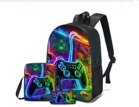 3-Piece Backpack Set, Fun Print/Game Print, Unisex, Crossbody Bag, Pencil Case, Backpack Carousel 6