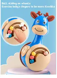 Deer Wobble Sliding Sensory Toy, Baby Educational Early Learning Toy, Infant Soothing Crawling Montessori Toy Carousel 1