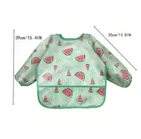 1pc Cartoon Waterproof Long Sleeve Bib, Soft Feeding Bib, Baby Smock, Lightweight For All Seasons Carousel 4