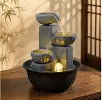 New Creative 3-Tier Desktop Water Fountain Decor Carousel 3