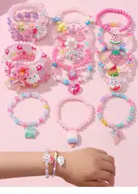 24PCS Girls Cute Butterfly Flower Heart Charm Bracelets Carousel 3
