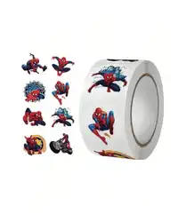 500pcs/Set Classic Roll Round Stickers, Superhero Self-Adhesive Sealing Labels