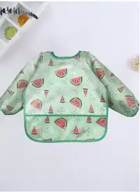 1pc Cartoon Waterproof Long Sleeve Bib, Soft Feeding Bib, Baby Smock, Lightweight For All Seasons Carousel 8