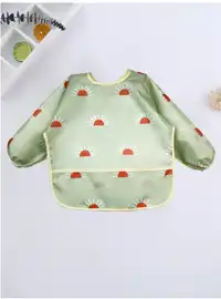 1pc Cartoon Waterproof Long Sleeve Bib, Soft Feeding Bib, Baby Smock, Lightweight For All Seasons Carousel 7