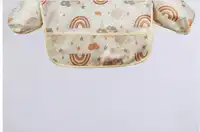 1pc Cartoon Waterproof Long Sleeve Bib, Soft Feeding Bib, Baby Smock, Lightweight For All Seasons Carousel 11