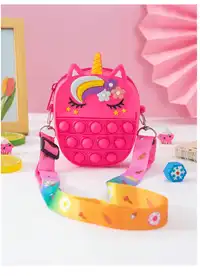 1pc Silicone Unicorn Bangs Shape Adjustable Crossbody Bag, Suitable For Outings Carousel 3