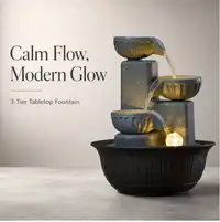 New Creative 3-Tier Desktop Water Fountain Decor Carousel 4