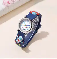 Children's Astronaut Pattern Macaron Color Series Kids Watch Carousel 1