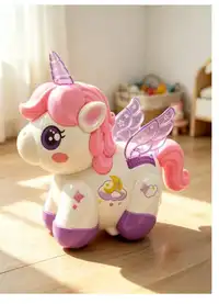 Electric Stunt Spinning Unicorn Toy, Rechargeable With Music & Lights, Cartoon Animal Shaped Toy For Girls Carousel 10