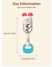 1pc Baby Rattle Toy, Soft Silicone Ears, Auditory Tracking Training Toy To Improve Grip And Motor Skills Carousel 1