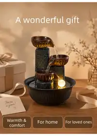 New Creative 3-Tier Desktop Water Fountain Wealth-Attracting Decor Carousel 5
