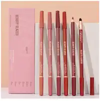 beauty glazed Dual-Ended Lip Liner Pencil, Cream Matte Lip Liner Pencil And Blending Brush Carousel 9