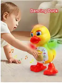 Light-Up Sound Moving Walking Dancing Electric Toy, Toddler Birthday Gift, Toddler Dancing Duck Toy Carousel 7
