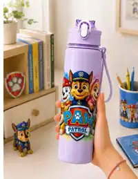 1pc Paw Patrol 800ml/27oz Leak-Proof Flip Top Water Bottle Carousel 5