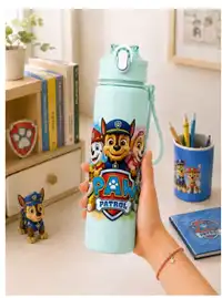 1pc Paw Patrol 800ml/27oz Leak-Proof Flip Top Water Bottle Carousel 3